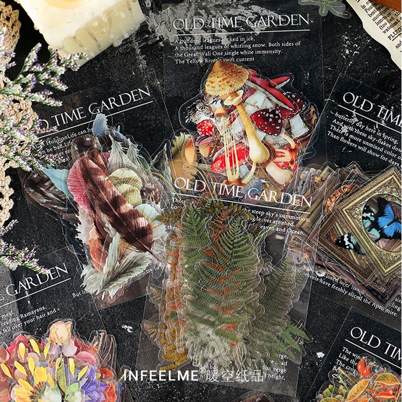 40 sztuk/partia klasyczny roślin grzyb motyl zwierzę domowe naklejki papierowe dekoracje DIY dla rękodzieło ablum Dziennik kawaii etykiety naklejki