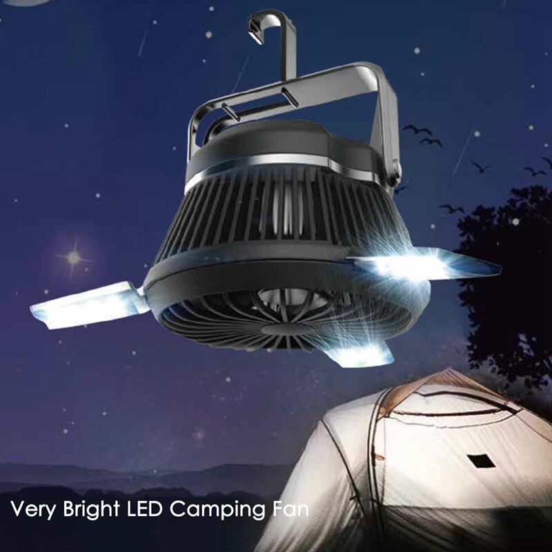 Draagbare Led Camping Lantaarn Met Plafond Ventilator-Solar Power & Usb Oplaadbare Tent Licht Ventilator Voor Outdoor Camping Wandelen