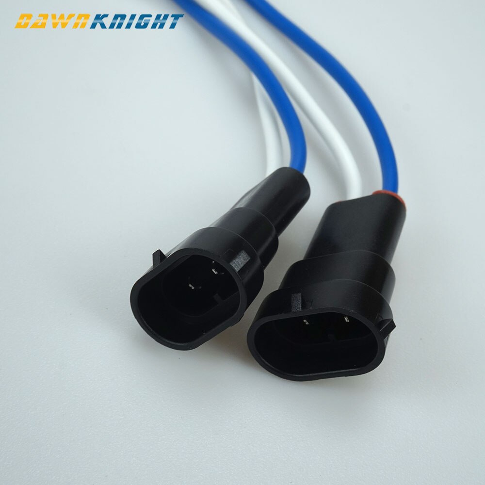 2 stk  h9 h11 bilpære hanfemail stik universal forlygte tågelygte stik  h9 h11 fatnings kabel: H11 femmail connectr