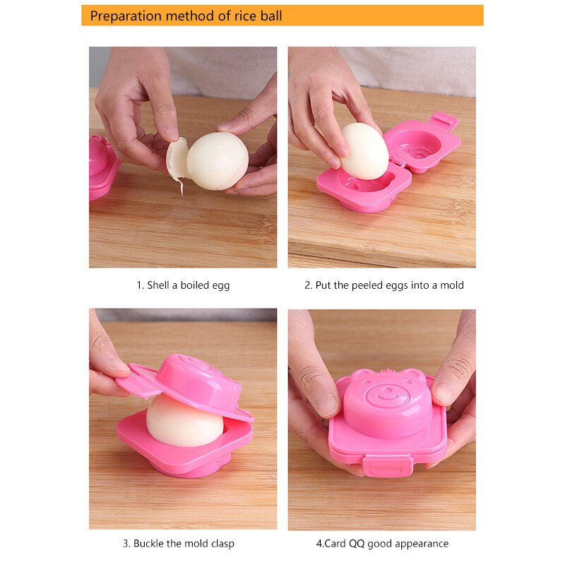 6Pcs / Lot Egg Boiled Mold Cute Cartoon 3D Egg Ring Mold Bento Maker Cutter Decorating Egg Tool Kitchen Home Accessories