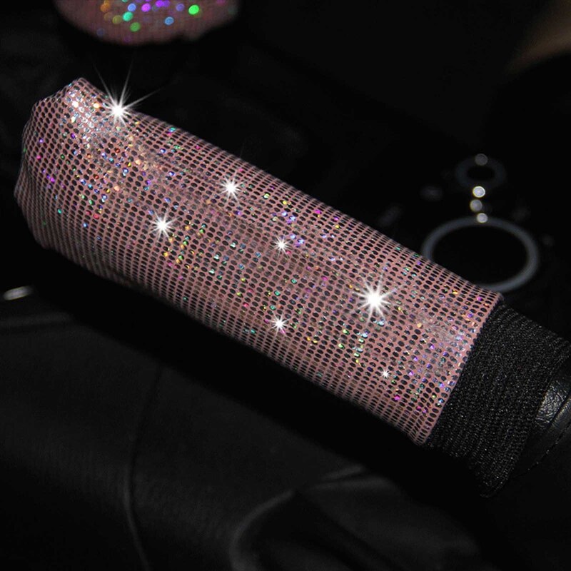 1 set diamant kristall bil växelkrage lock glitter strass auto shifter handbroms dekorationer interiörtillbehör