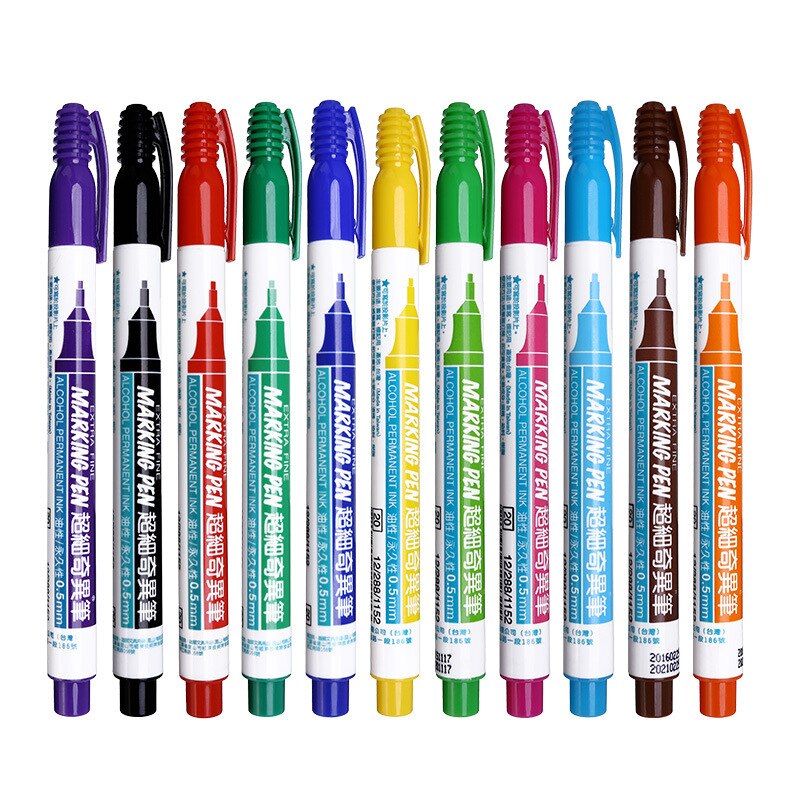 Rotulador Simbalion 0,5, 12 colores, 800mm, tinta extrafina a Base de Alcohol, permanente en película, madera, tela, Metal y vidrio