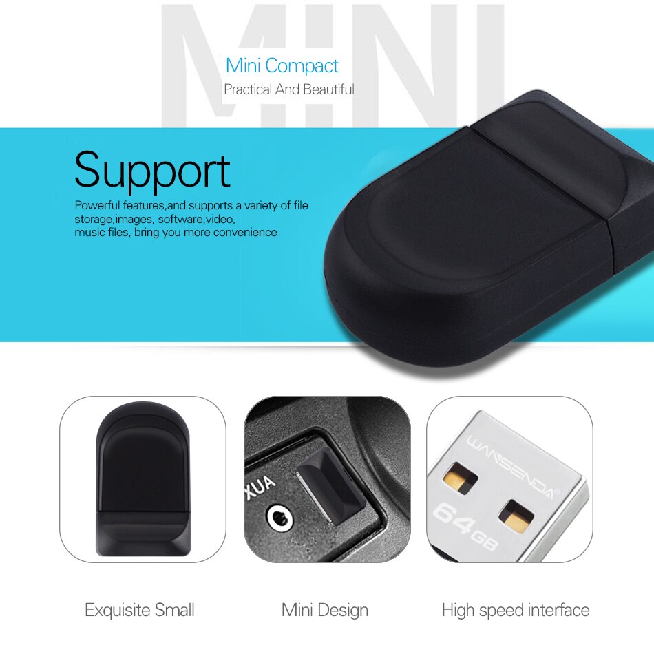 Wansenda super mini usb flash drive pen drive 64gb 32gb waterproof usb stick 8gb 16gb pendrive cle usb flash memory stick