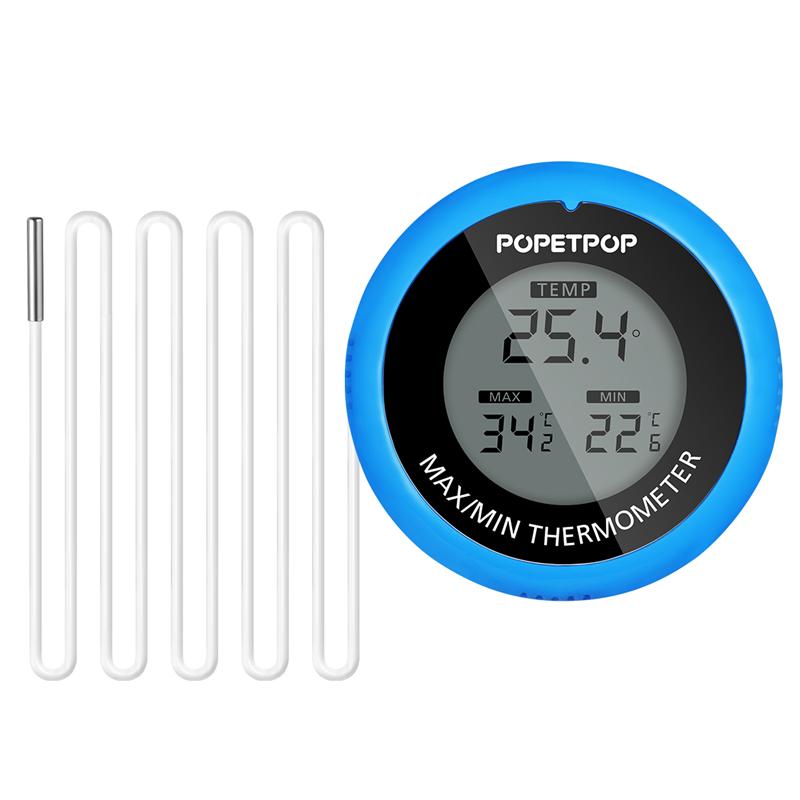 Popetpop Hoge Precisie Digitale Thermometer Waterdicht Aquarium Aquarium Thermometer (Blauw)