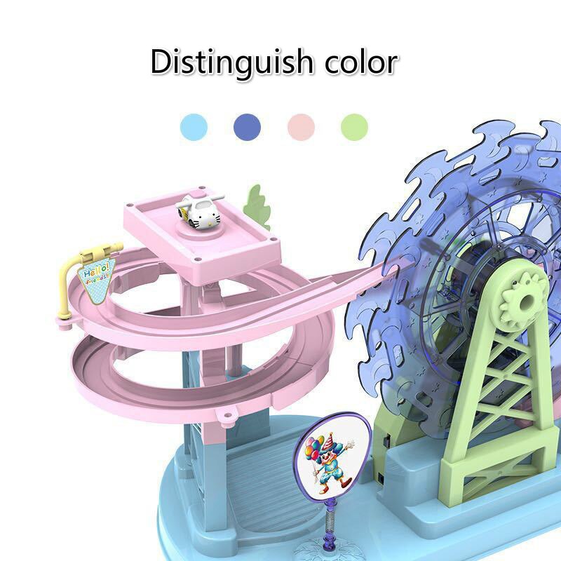 Elektrische Muziek Reuzenrad Speelgoed Kinderen Pretpark Tunnel Auto Roller Coaster Slide Geluid En Licht Speelgoed Voor kids