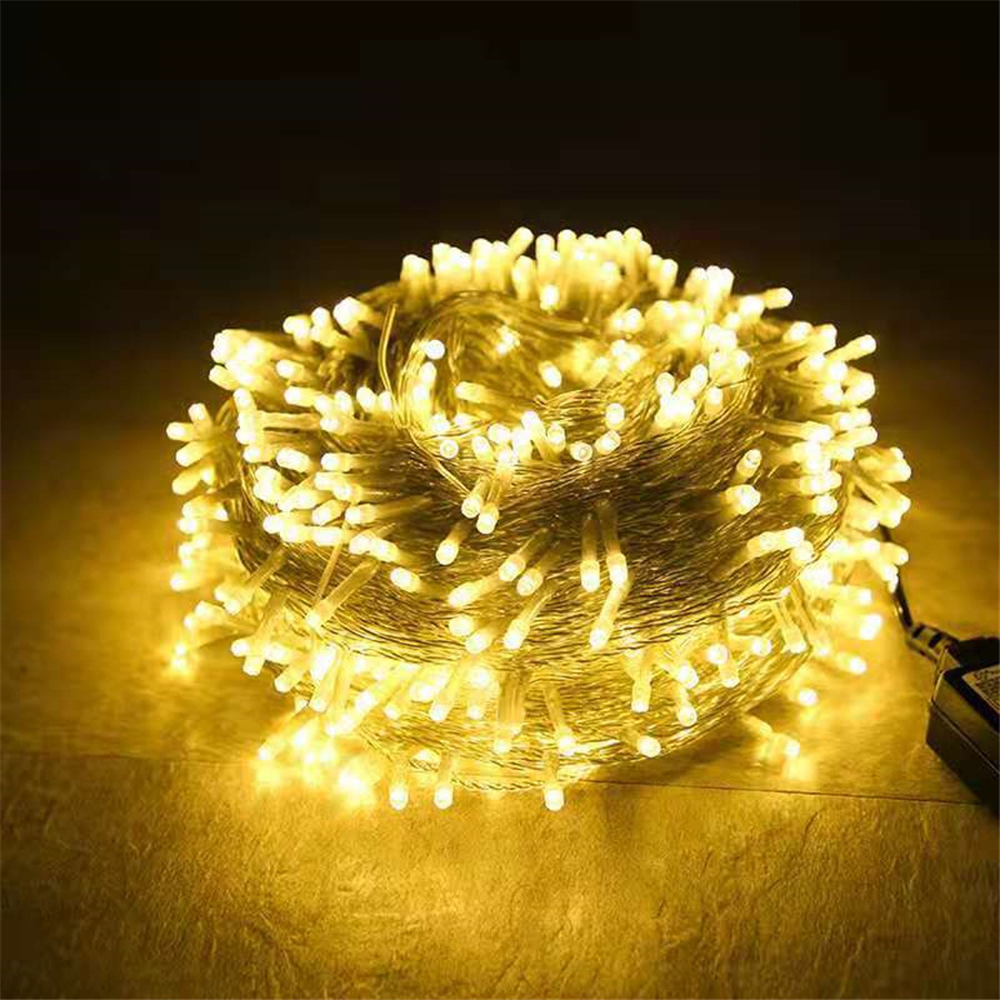 Belysning led julelys utendørs 100m 50m 20m 8 moduser lyslenker girlander dekor til fest bryllup hage gate: Varm hvit / 0-5w