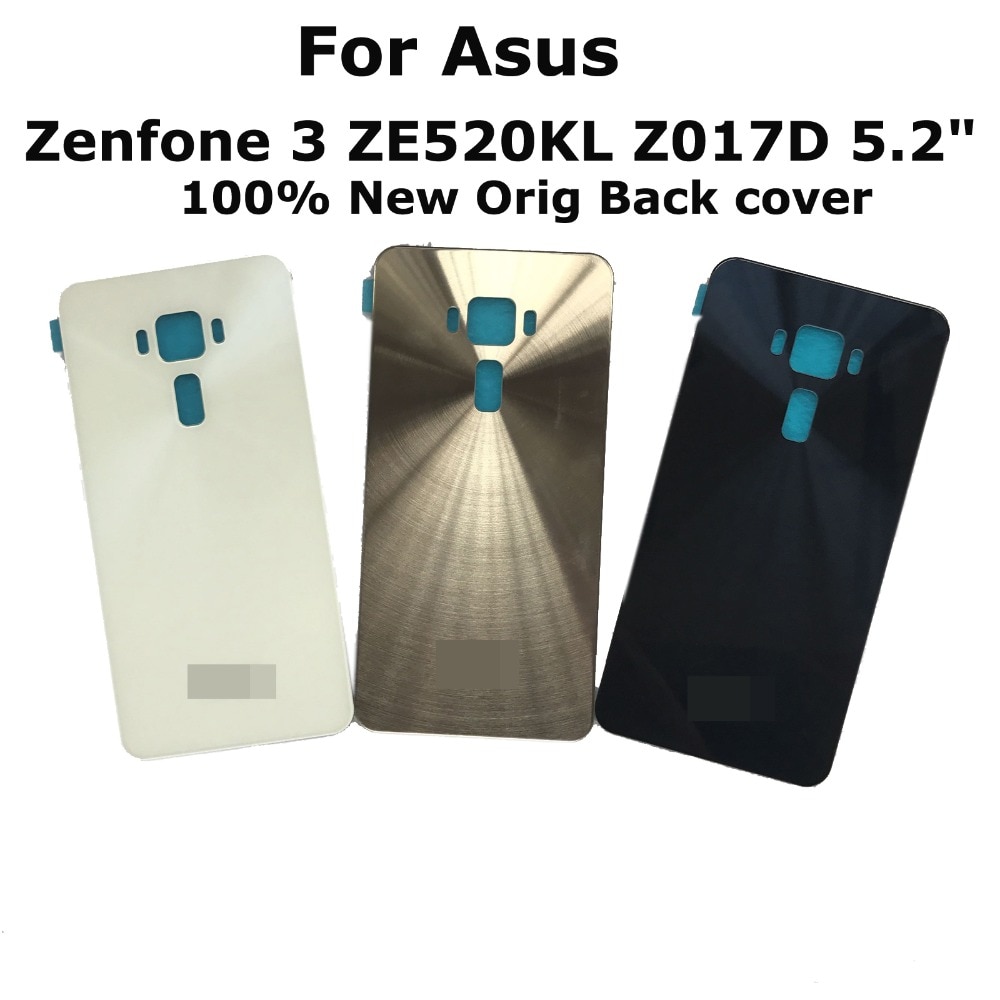 100% Orig 5,2 "para Asus Zenfone 3 ZE520KL Z017D 5,2" cubierta de cristal para maletero cubierta de la tapa de la batería