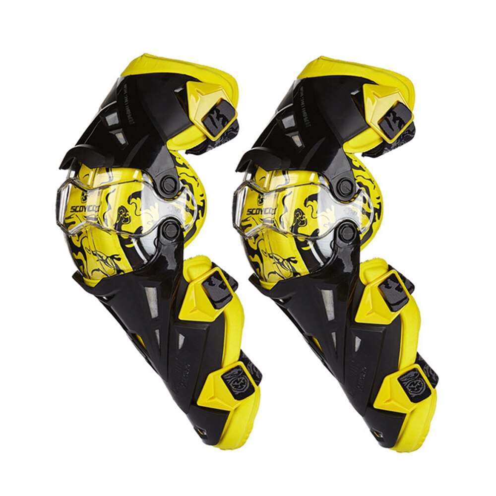 SCOYCO Moto Protection Motorcycle Knee Pads Moto Elbow Protection Moto Equipment Motorcycle Knee Protector for Men Women: K12 Yellow Knee