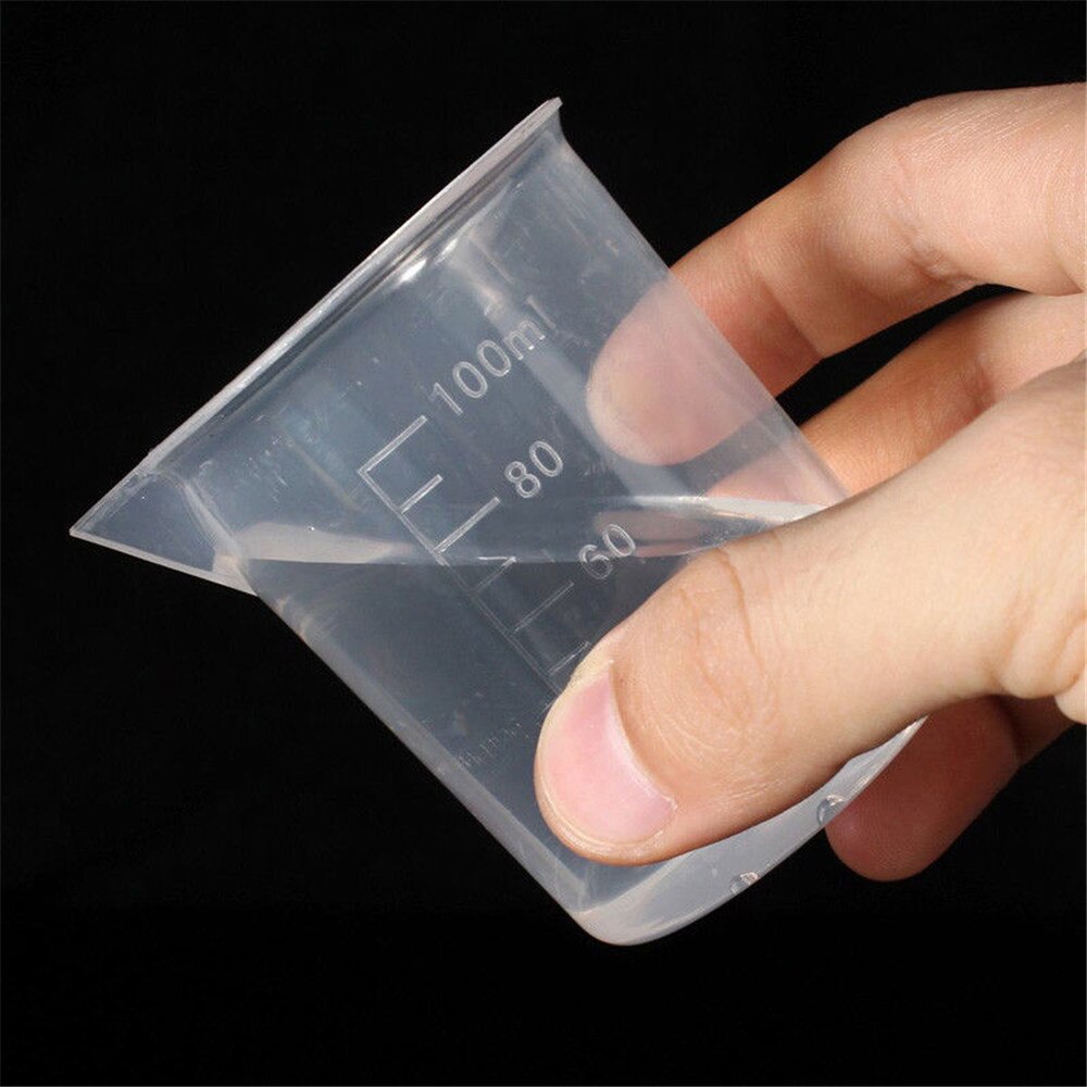 2x 100mL Clear Plastic Graduated Measuring Cup Jug Beaker Kitchen Lab Tool Chemistry Learning stationery laboratory supplies