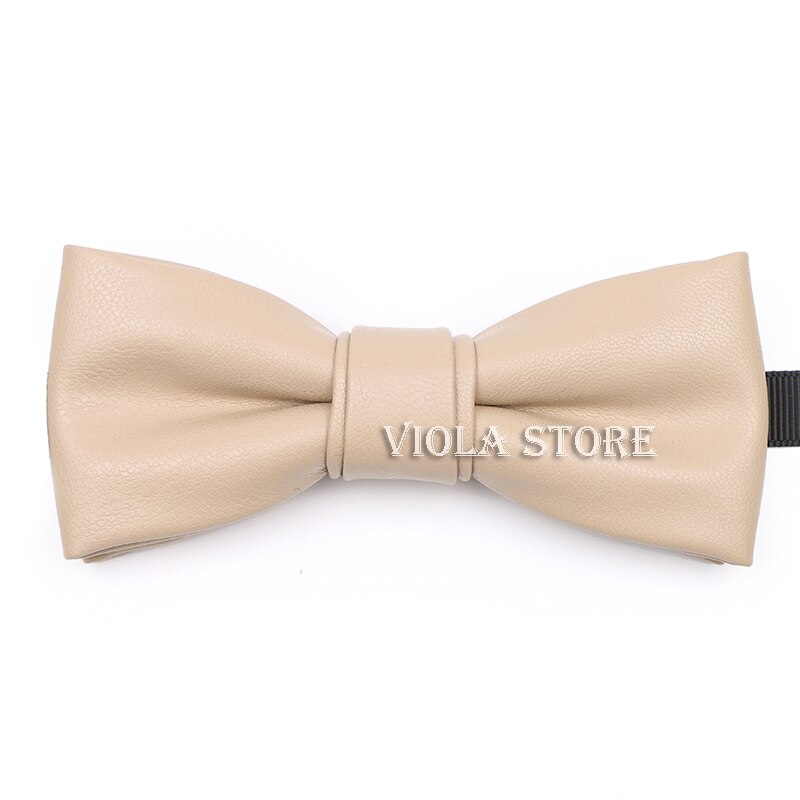 Cool PU Leather Bowtie Solid Classic Beige Pink Vintage Brown Red Green Blue Men Women Nightclub Party Butterfly Accessory: 12