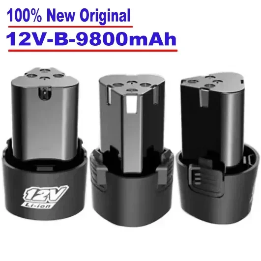 Destornillador eléctrico tipo B 100% Original, batería de carga universal, taladro eléctrico, batería de iones de litio, 12V, 9800mAh