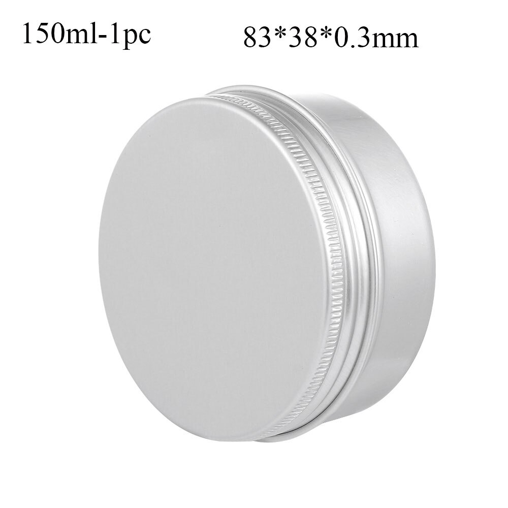 Botes de muestra de aceite de maquillaje, caja de cera, botellas de aluminio, latas de embalaje reutilizables, contenedor de lata, bote de cosméticos, tornillo superior,: 150ml-1pc