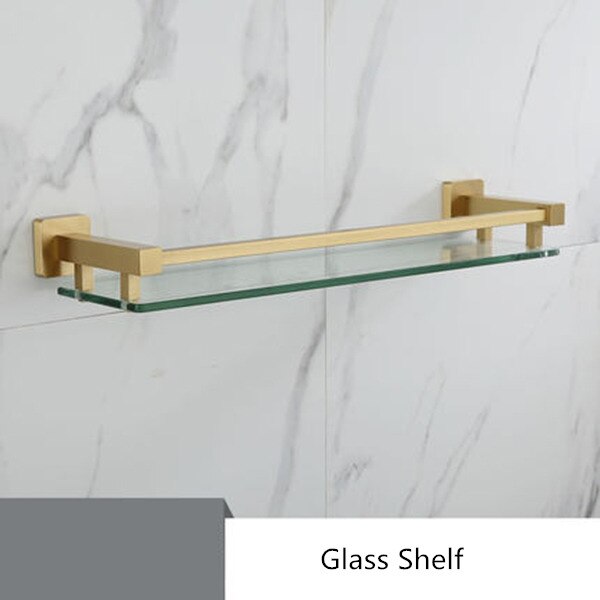 Set de accesorios de baño estante de baño para Oro pulido, toallero, soporte de papel para colgar toallas, soporte para escobillas de baño, accesorios de baño