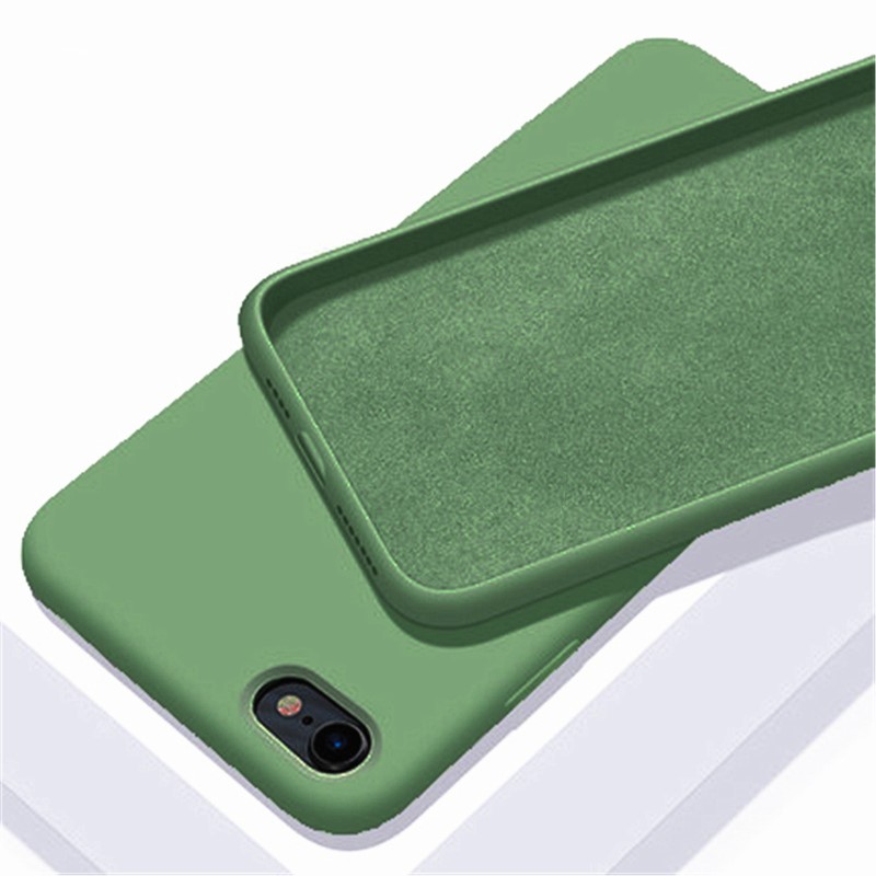 Para Apple iPhone 16e funda iPhone 16e SE4 SE 8 7 6 5 funda Fundas Shell Original silicona líquida suave TPU parachoques trasero iPhone 16e: Negro Verde / para iPhone 15 pro máximo