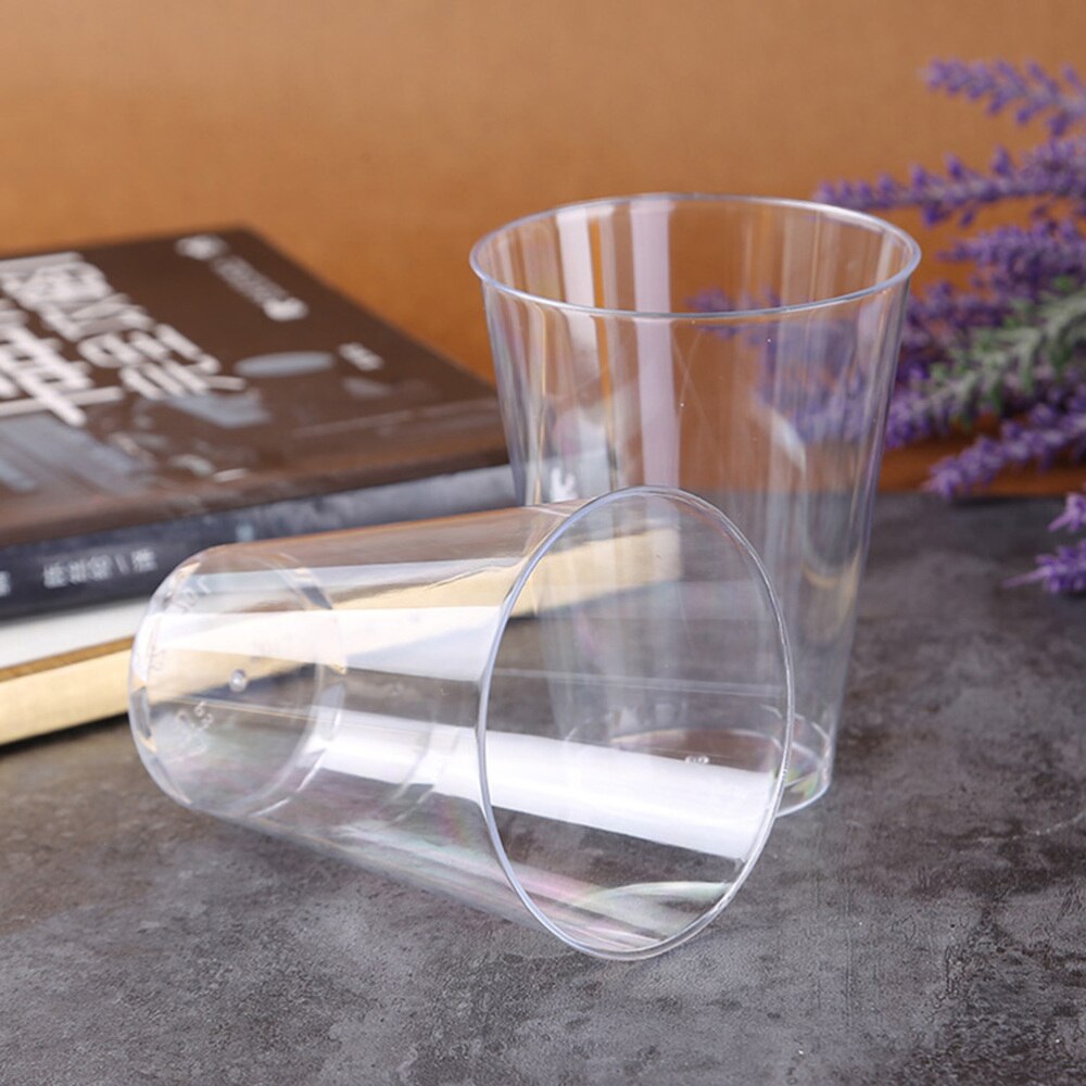 30 stücke Einweg Tassen transparent Verdicken Trinken Tasse Geschirr Partei Liefert für Cafe Bar Restaurant (200ML Gerade