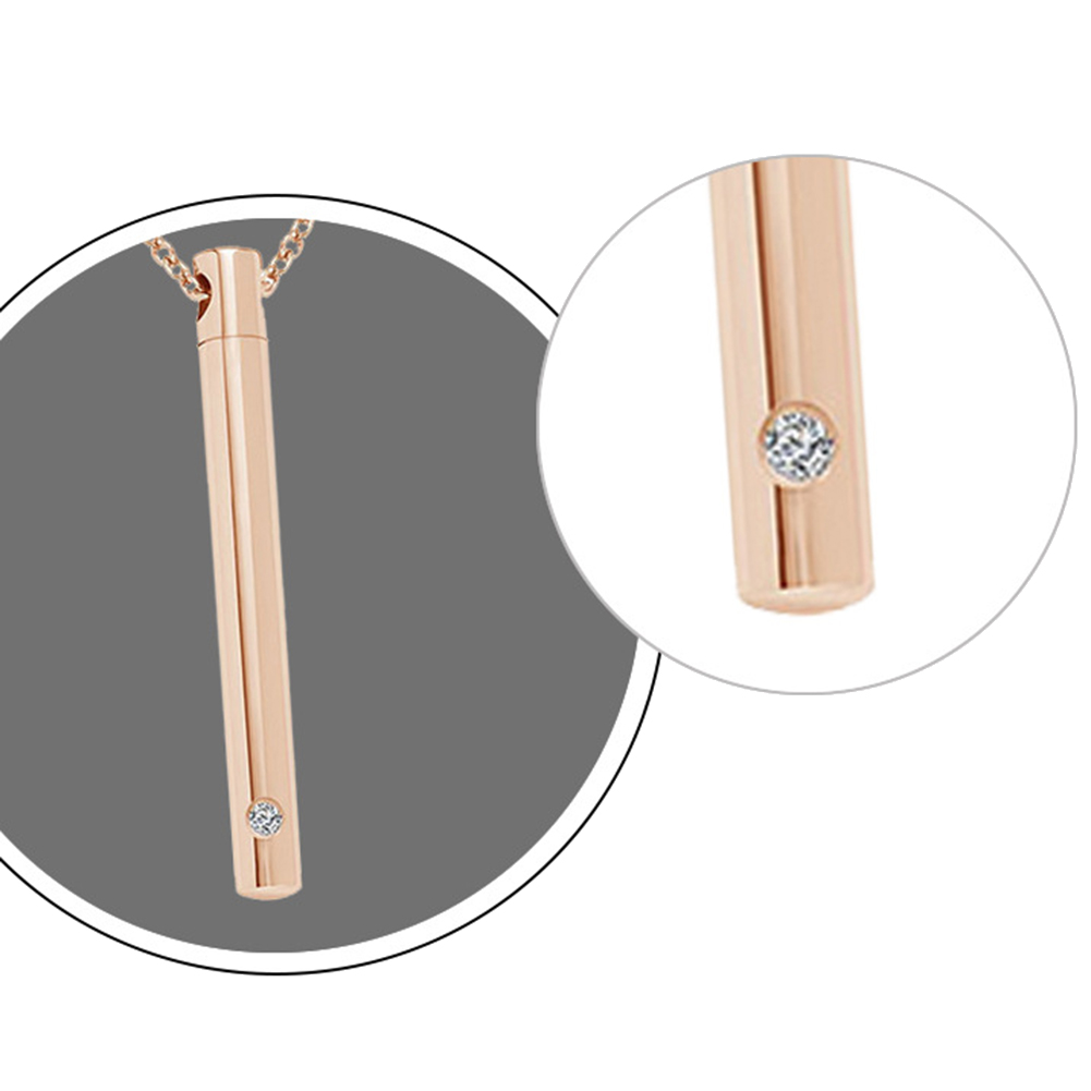 Unisex Rvs Sieraden Huisdier Cilinder Kristal Gedenktekens Schroef Open Crematie Urn Ketting Hanger Ash Case Houder