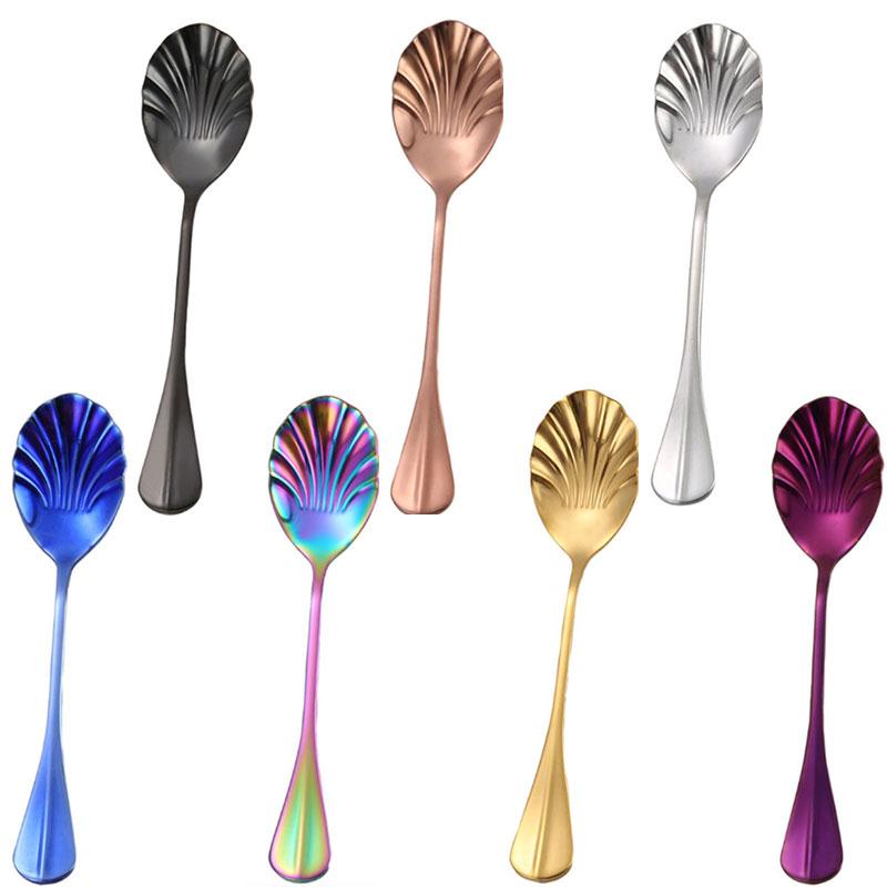 Shell Drinking Tea Spoon Economic Healthy Spoons Coffee Spoon Home Stir Dessert Ice Cream