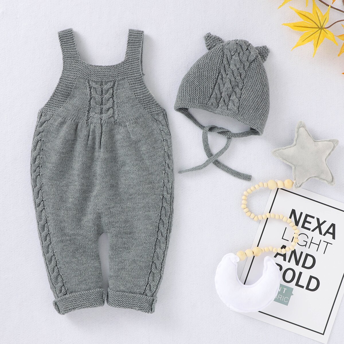 Winter Pasgeboren Baby Gebreide Rompertjes Kleding Mode Effen Mouwloze Knop Peuter Jumpsuit Fall Kleding Geen Hoeden