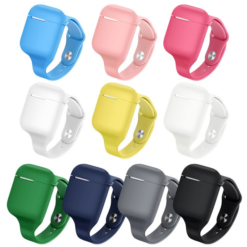Esportes caso de silicone para airpods 2 caso faixa de pulso earpods casos para airpod ar vagens 1 capa coque macio portátil pulseiras luxo