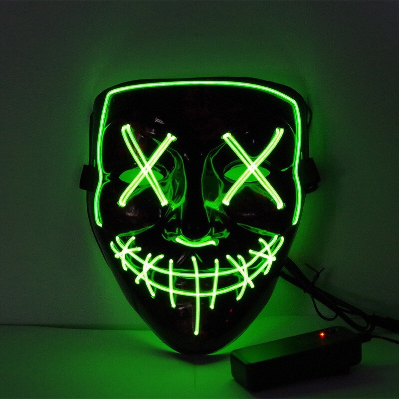 Masque d'halloween VIP LED masques de Purge: Fluorescent green