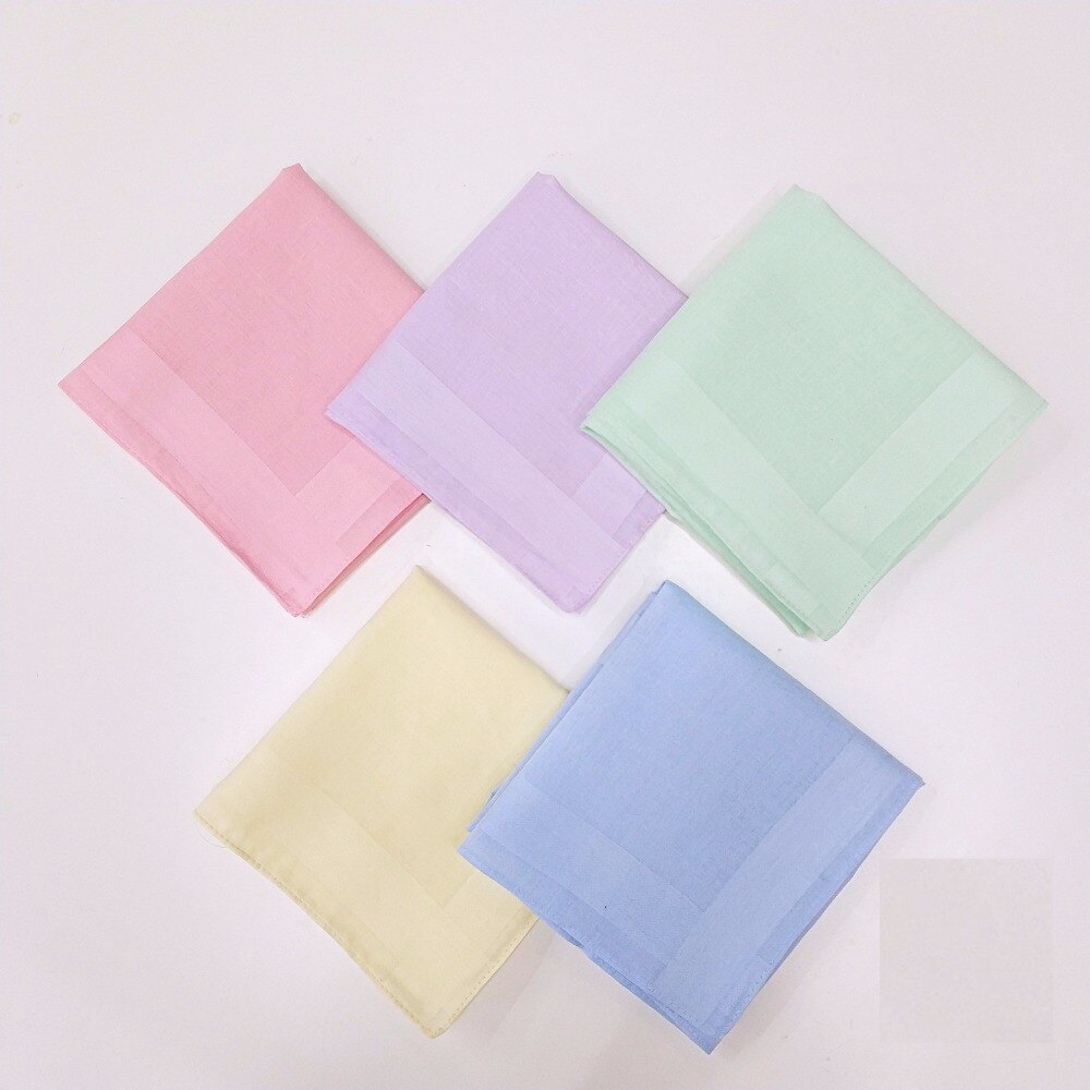 5 STKS 40 cm satijn katoen zakdoek, mannen en vrouwen snoep kleur enkele gepigmenteerde zakdoek vierkante sjaal