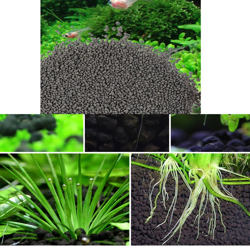 Planta de acuario no tóxica, sustrato de acuario negro, planta de grava para cultivo de agua, accesorios para acuario