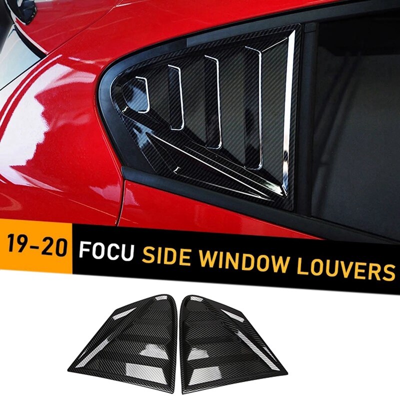 Auto Window Side Lamellen Vent Voor Ford Focus ST-LINE Hatchback Abs Carbon Fiber Stijl Auto Accessoires: Default Title