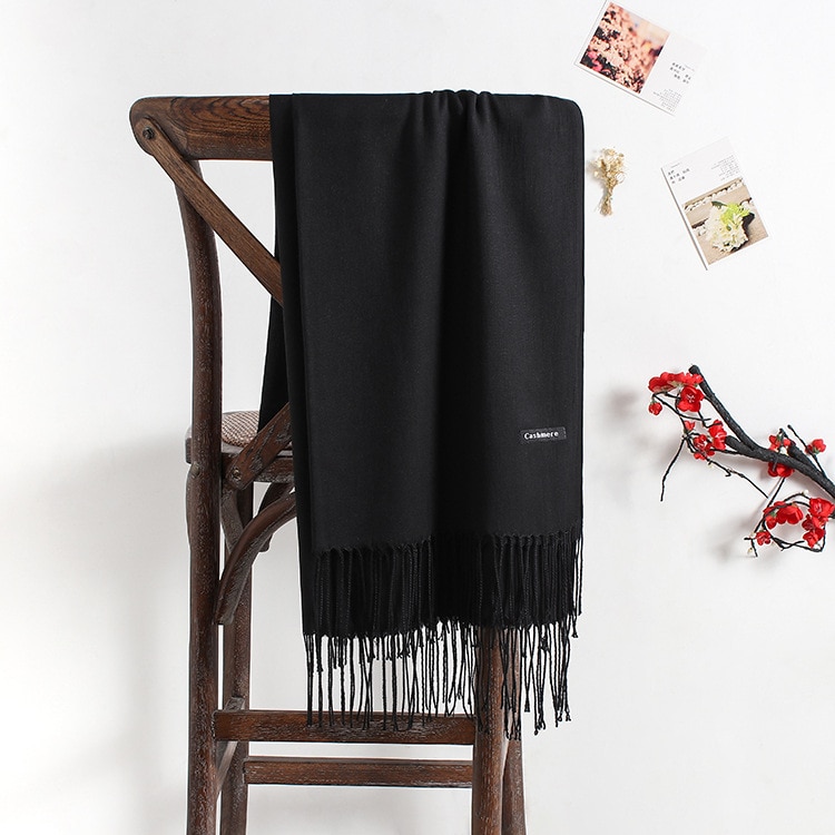 Bufanda suave de color liso para mujer, bufandas de Cachemira, chal de verano para mujer, pashmina de Otoño Invierno, diadema hijab femenino Unisex