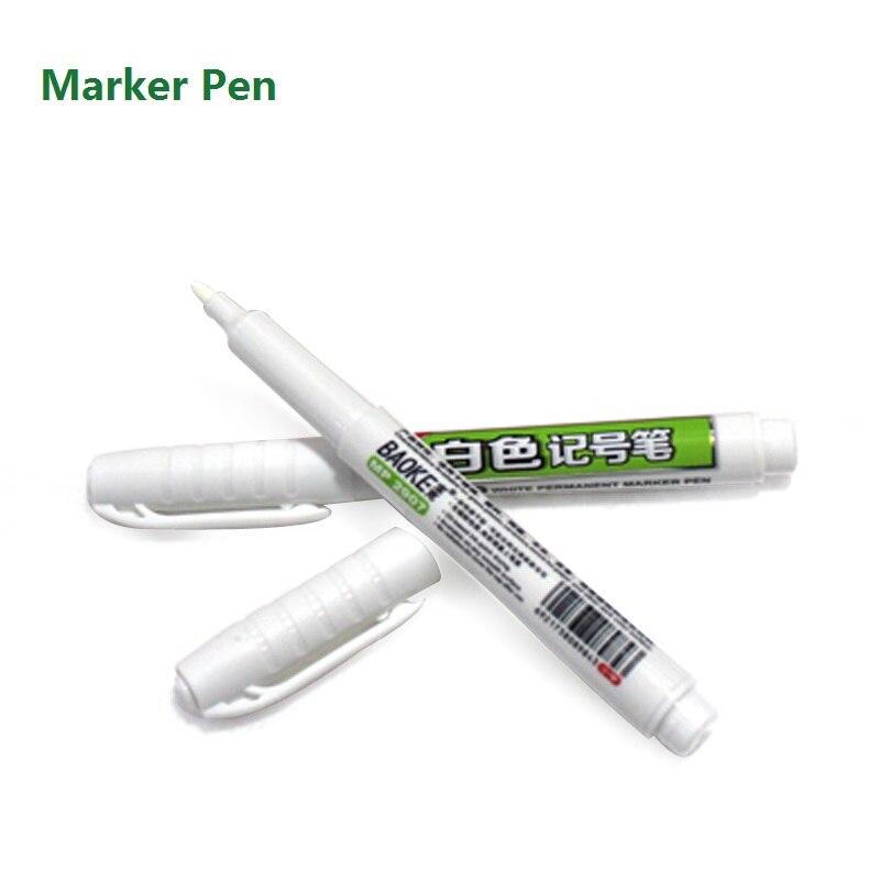 12 Pcs/Lot White Marker Pen Line multithread Small oil-based marker Signature Pens Mp2907