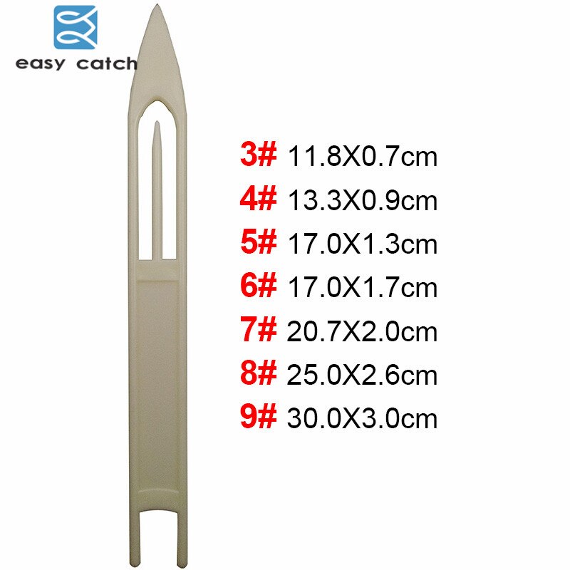 Easy Catch 10pcs Plastic Fishing Net Repair Needle Shuttle 7 sizes White Repaire Netting Needle Shuttles Fishing Accessories