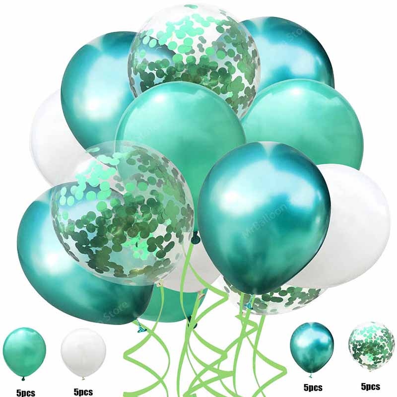 Sølv og hvide balloner konfetti balloner fødselsdagsfest dekorationer voksen latex ballon romantisk hvid bryllup tema luftkugle: Stil 9
