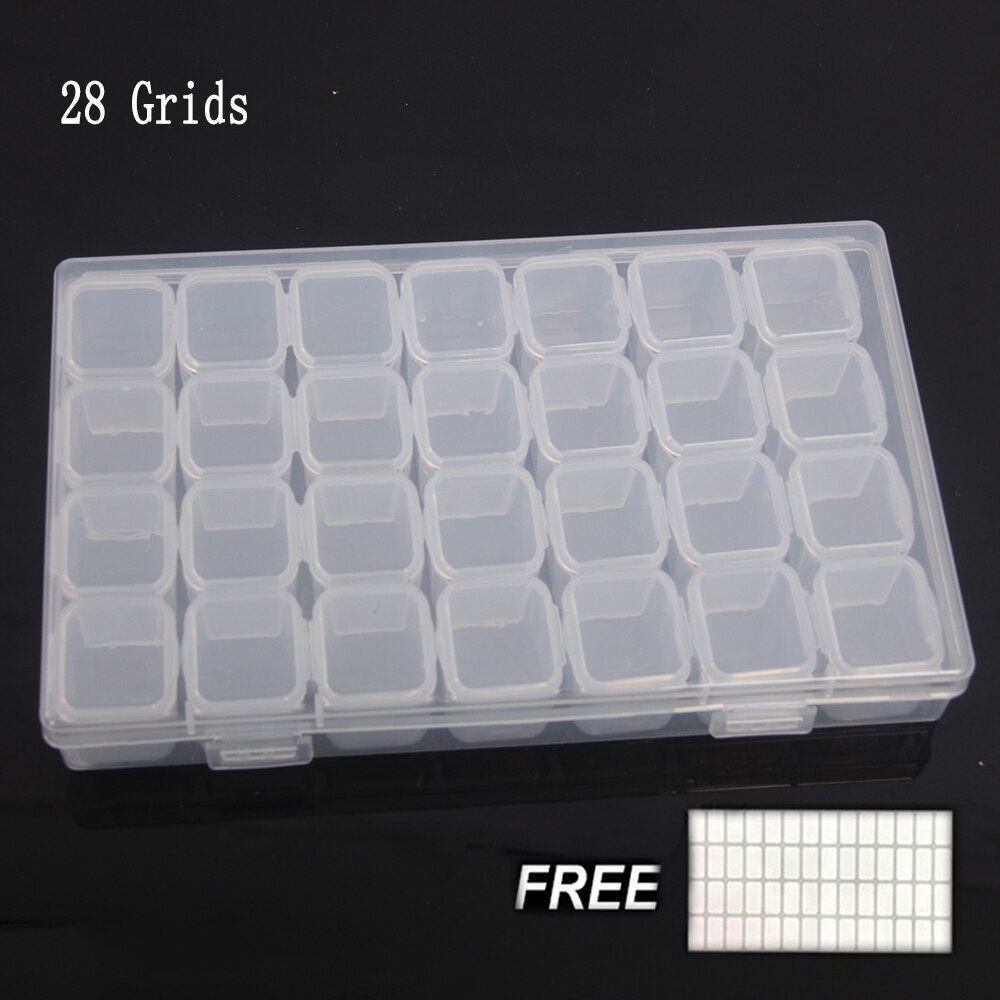 28Girds Diamond Painting Tools Accessories Multiple color Storage Bead Container Diamond Embroidery Stone Mosaic Convenience Box: 1pcs 28 white