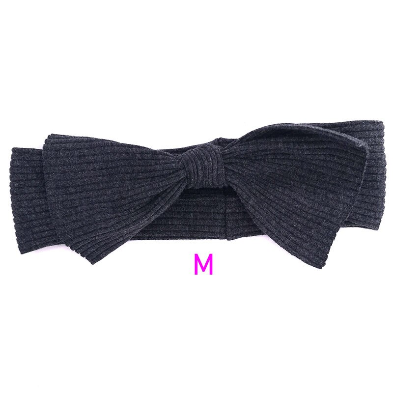 Bandeaux en coton côtelé pour -né garçon et fille, couvre-chef à nœud papillon, doux et extensible, accessoires pour cheveux: DarkgrayM