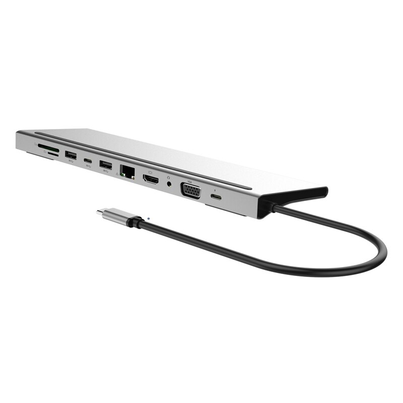 11 in 1 USB Splitter Multi 11 Ports Type C HUB to 3.0 USB HDMI RJ45 USB HUB VGA for MacBook: Default Title