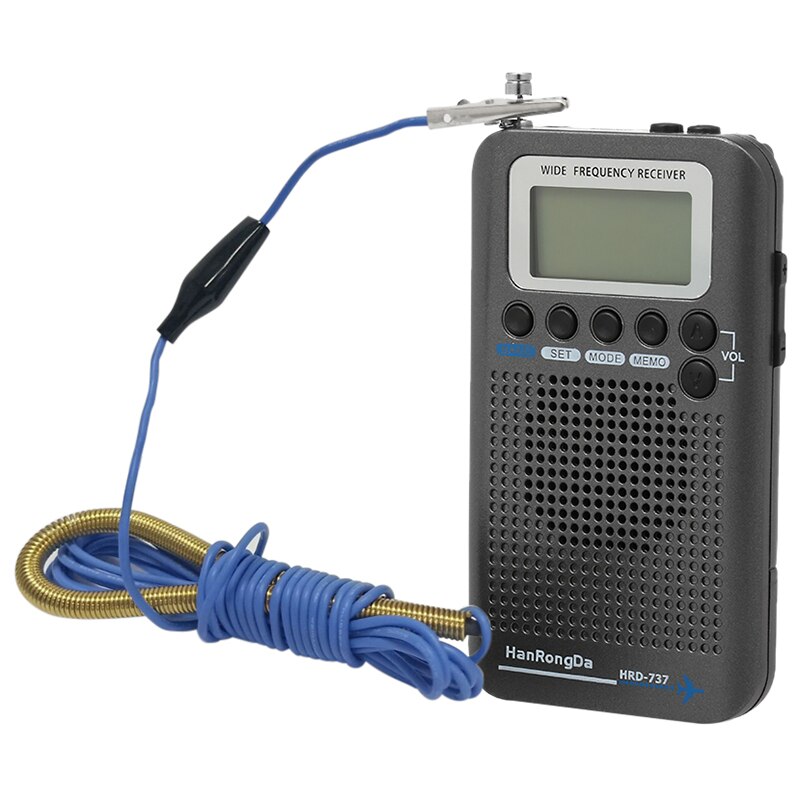 Ffyy-Hanrongda HRD-737 Draagbare Radio Vliegtuigen Band Ontvanger Fm/Am/Sw/Cb/Air/Vhf radio Wereldontvanger Met Lcd Display Wekker