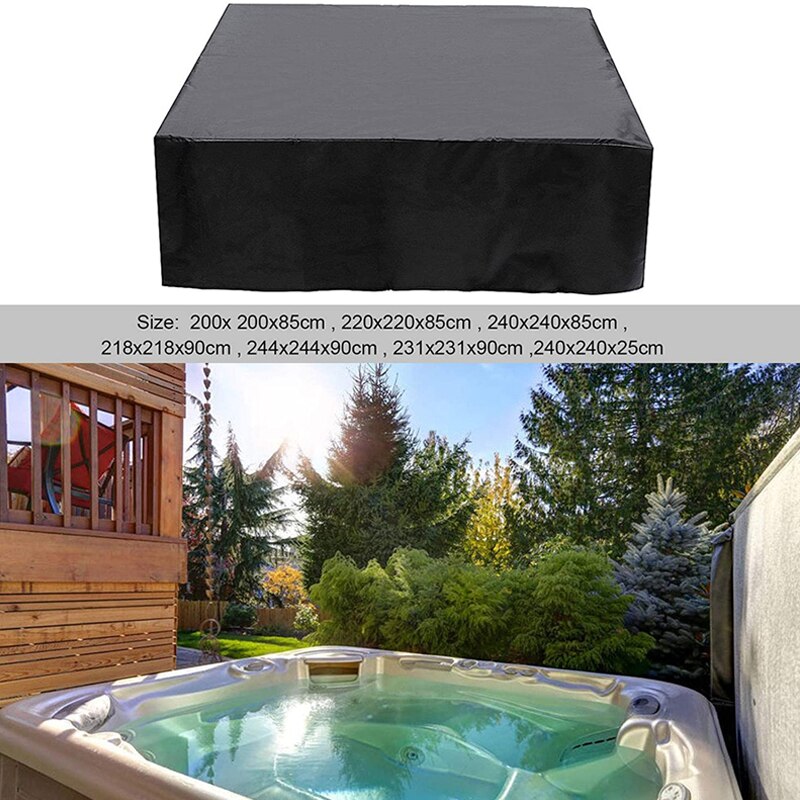 Capa de poeira para piscina, cobertura protetora impermeável para banheira, pátio, spa, quadrado, banheira com dossel