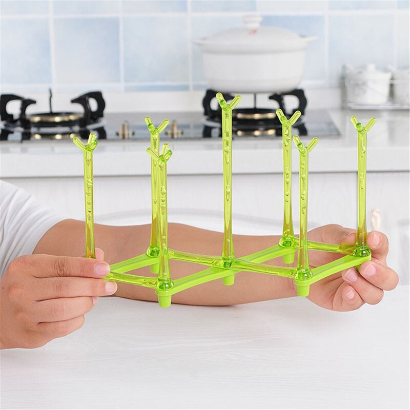 Retractable Cup Drying Rack Drinking Glass and Bottle Drying Holder Water Mug Drainer Stand Tray Holder With Non-slip Bottom