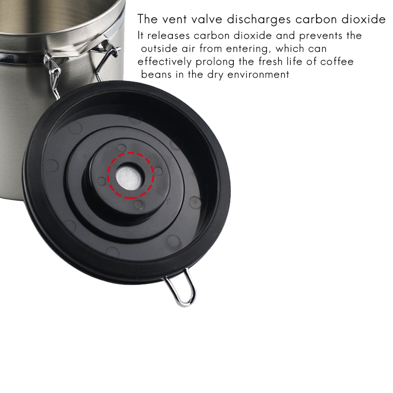 Coffee Storage Container Airtight Stainless Steel Coffee Canister Coffee Bean Container with Valve