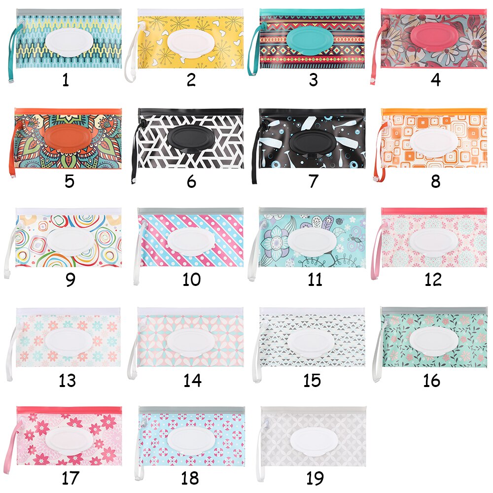 Nouvelles lingettes étui de transport embrayage propre lingettes humides sac cosmétique pochette facile à transporter Snap-Strap boîte à mouchoirs bébé poussette accessoires