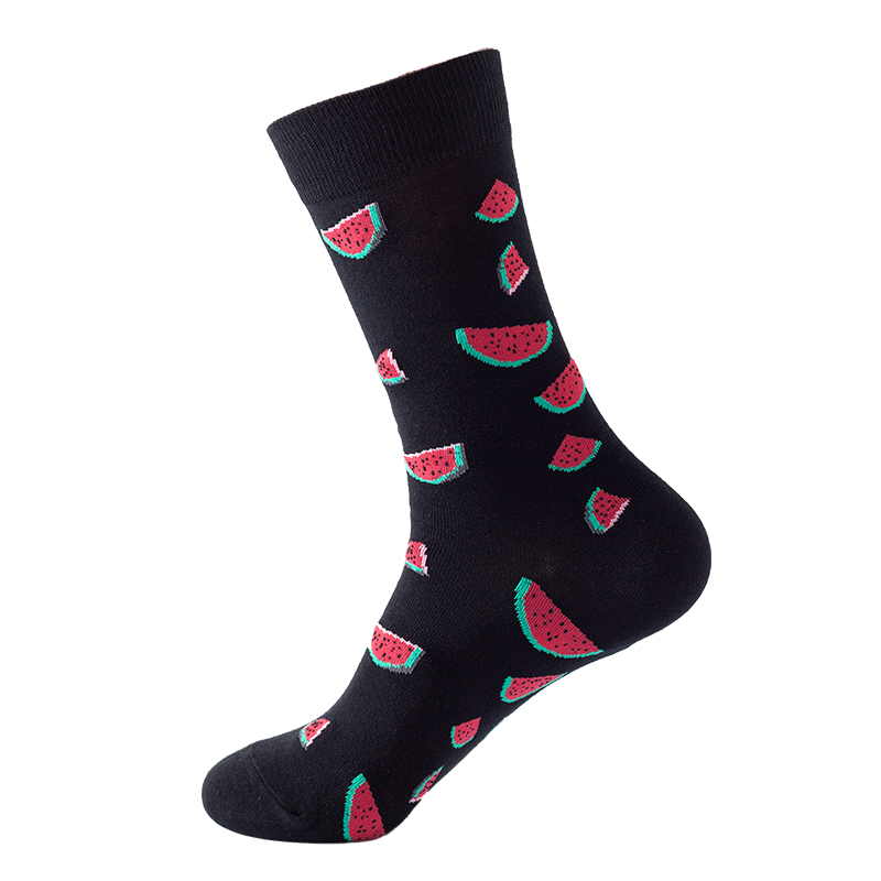 Calcetines felices de algodón para hombre y mujer, medias informales de Hip Hop Harajuku, fruta divertida, comida, tortilla, hamburguesa, aguacate, Sushi, cereza: Rosa