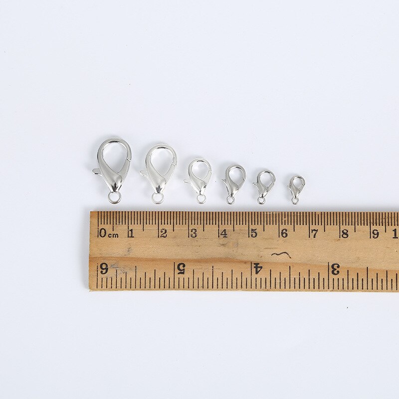 Ganchos de broche de langosta de aleación para collar y pulsera, accesorios de joyería chapados en 9 colores, 10mm/12mm/14mm/16mm/18mm/21mm, DIY