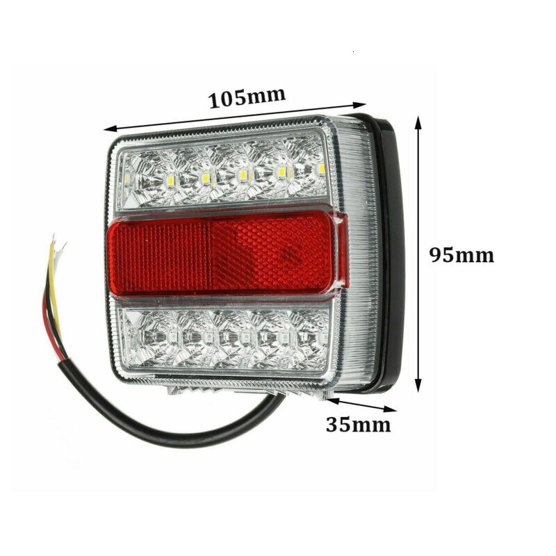 Pair 2x Waterproof Rear Led Trailer Tail Lights Kit Truck Universal 12V 15LED Campers Lamp Trailer Taillights