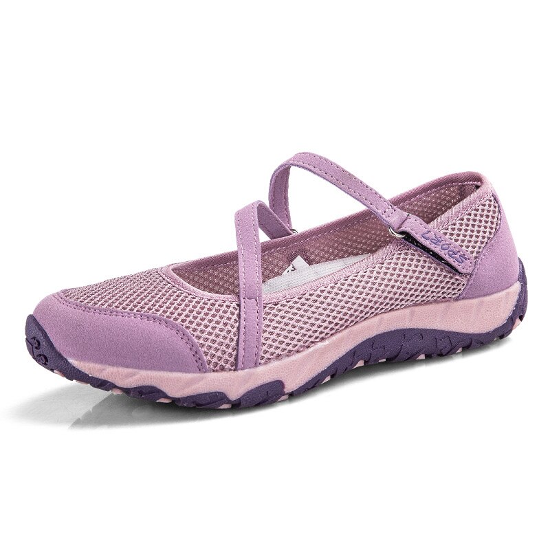 Zomer Schoenen Vrouwen Sneakers Ademend Mesh Sneakers Antislip Rubber Schoenen Moeder Flats Vrouwen Casual Sneakers Vrouwelijke Loafers: Paars / 5.5