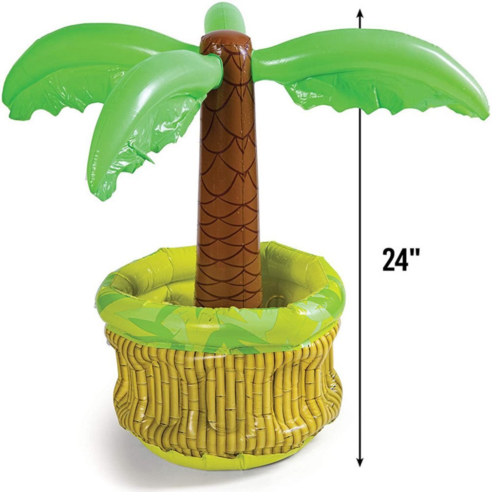 Palm Tree Cooler Inflatable Serving Bar Salad Buffet Ice Tray Food Drink Containers With Drain Plug For Picnic Pool Party