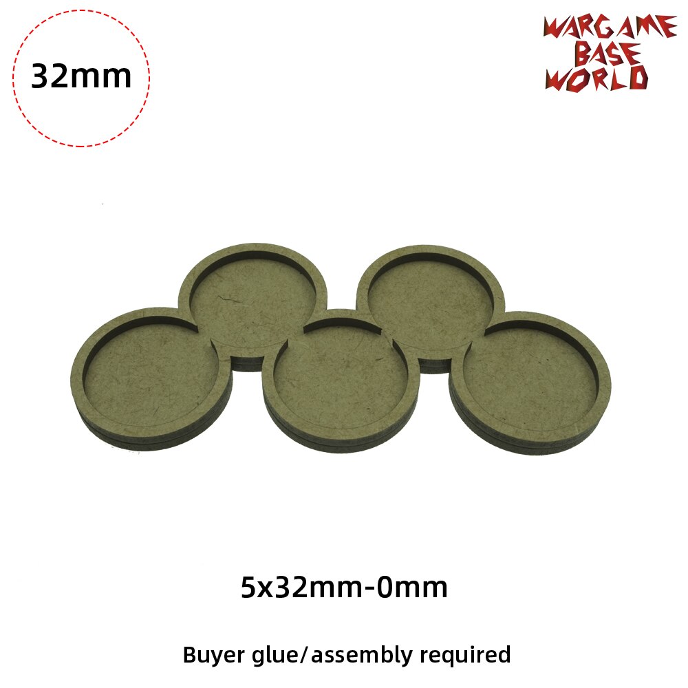 Wargame Base World - Round 32mm Movement Tray -: C-32mm-5bases-0