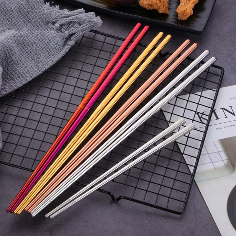 1 Pair Extra Long 36cm Cooking Chopsticks Pot Chopsticks Frying Noodle Chopsticks 304 Stainless Steel Chinese Chop Sticks