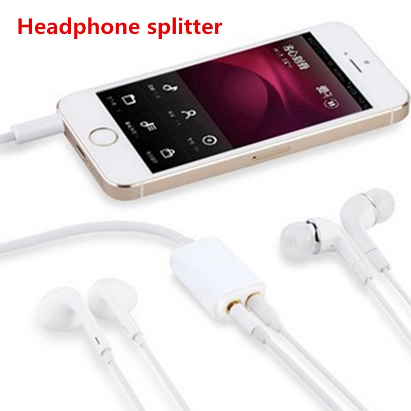 1PC Universal- 3,5mm Audio- Kabel Weiß Doppel Kopfhörer Mit Y Splitter Kabel Adapter Jack Stecker Einfach Zu tragen Um