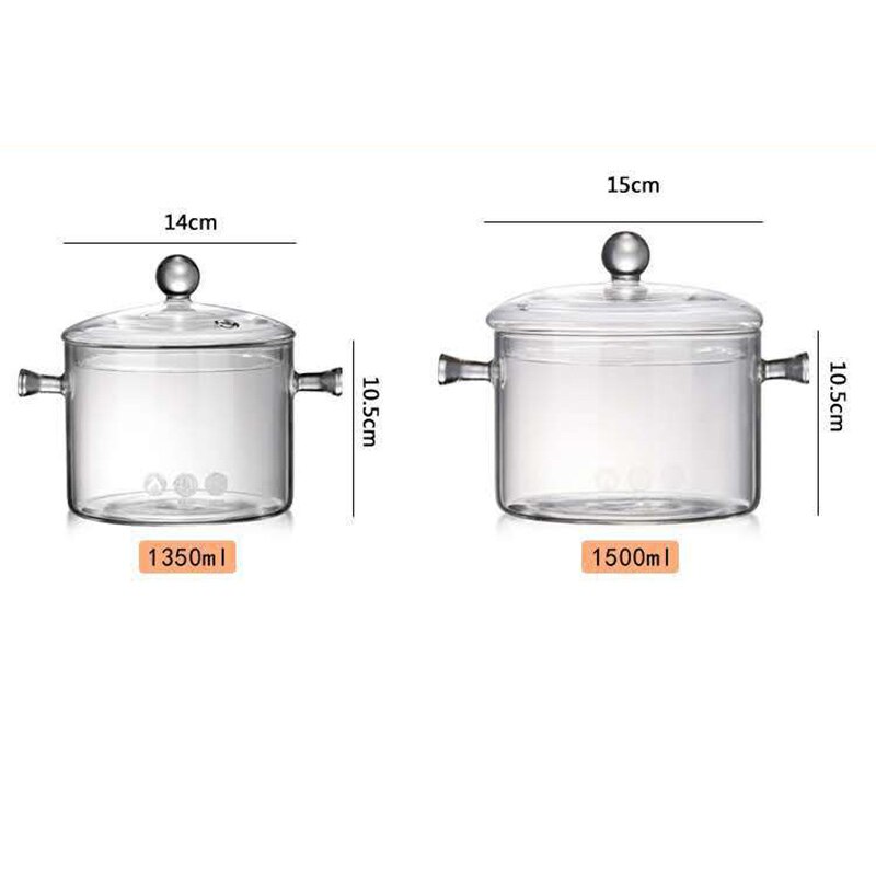 Cuenco de Pasta de vidrio para Fideos, plato de vidrio borosilicato resistente al calor, apto para microondas, apto para sopa, Pasta, comida para bebés L