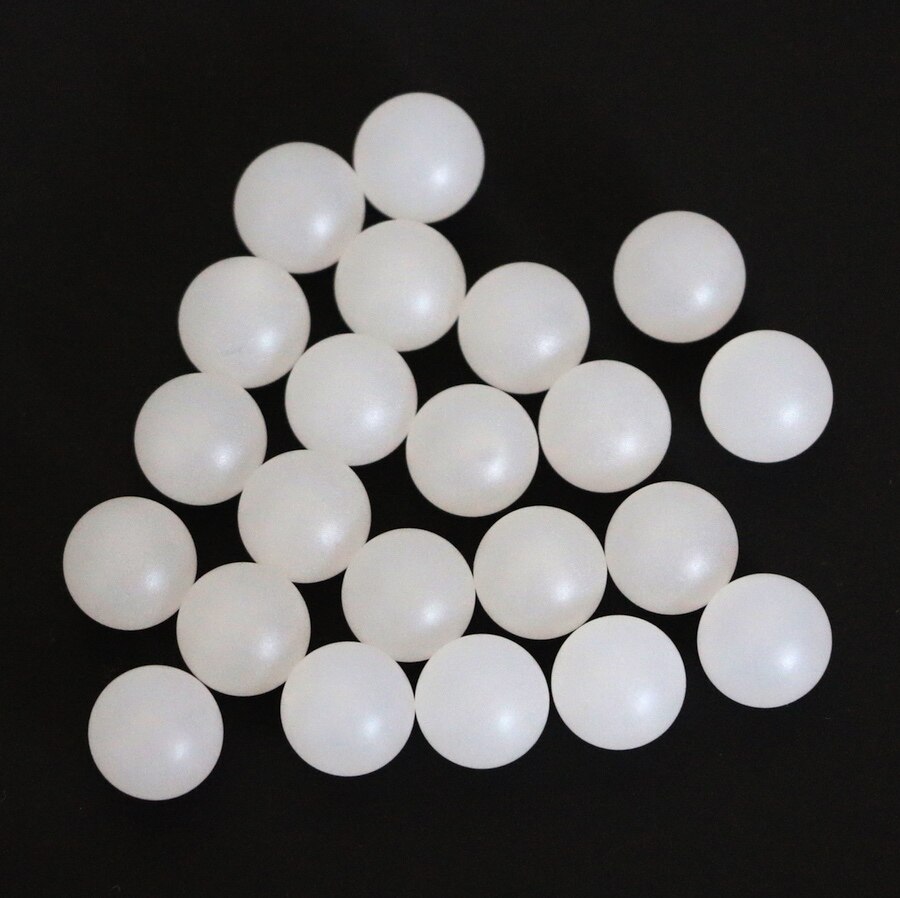 15mm 50pcs Polypropylene ( PP ) Sphere Solid Plastic Balls for Ball Valves and Bearings