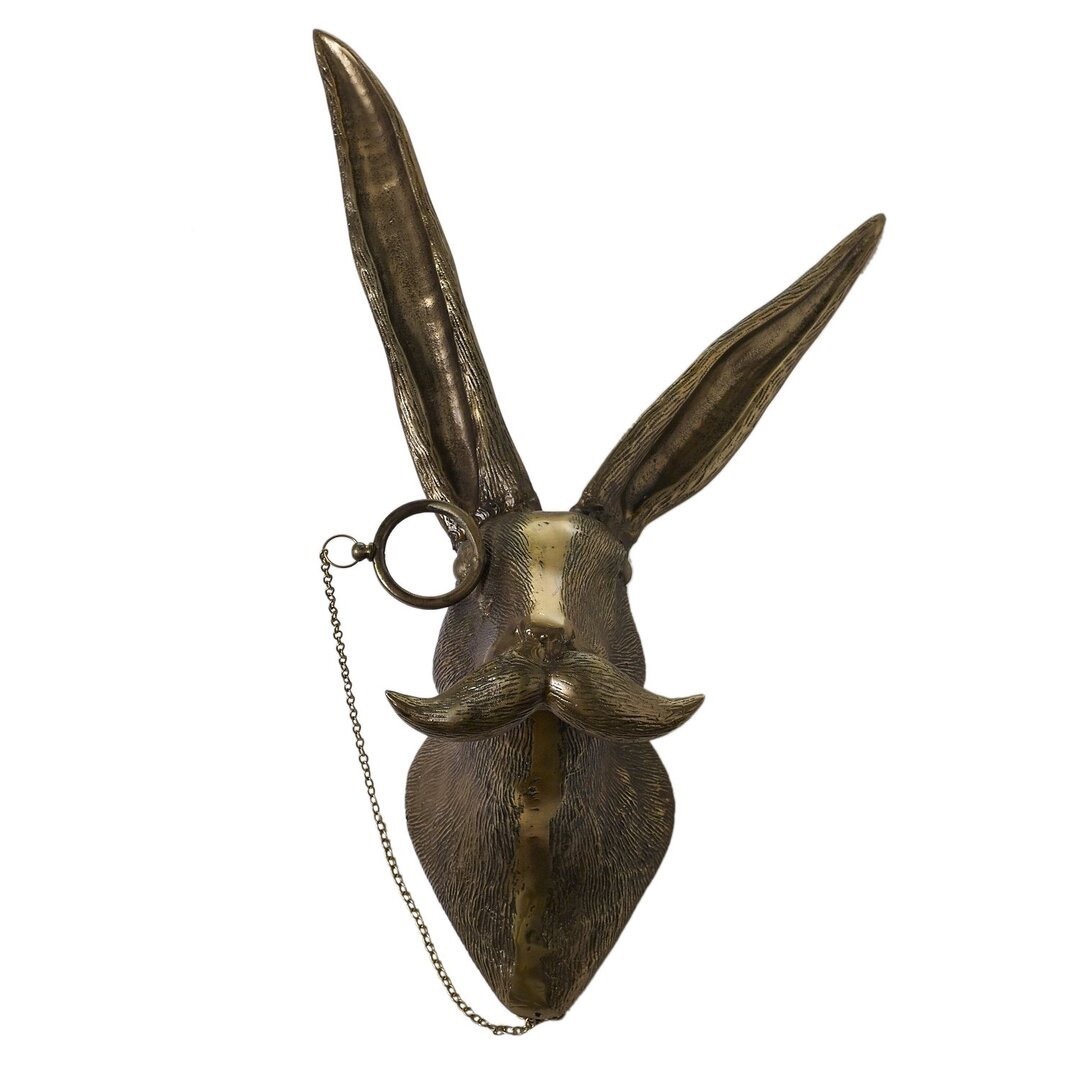 Pendentif mural en résine, tête de renard, lapin, cerf, souris, avec lunettes, Sculpture, , décoration murale pour la maison: D